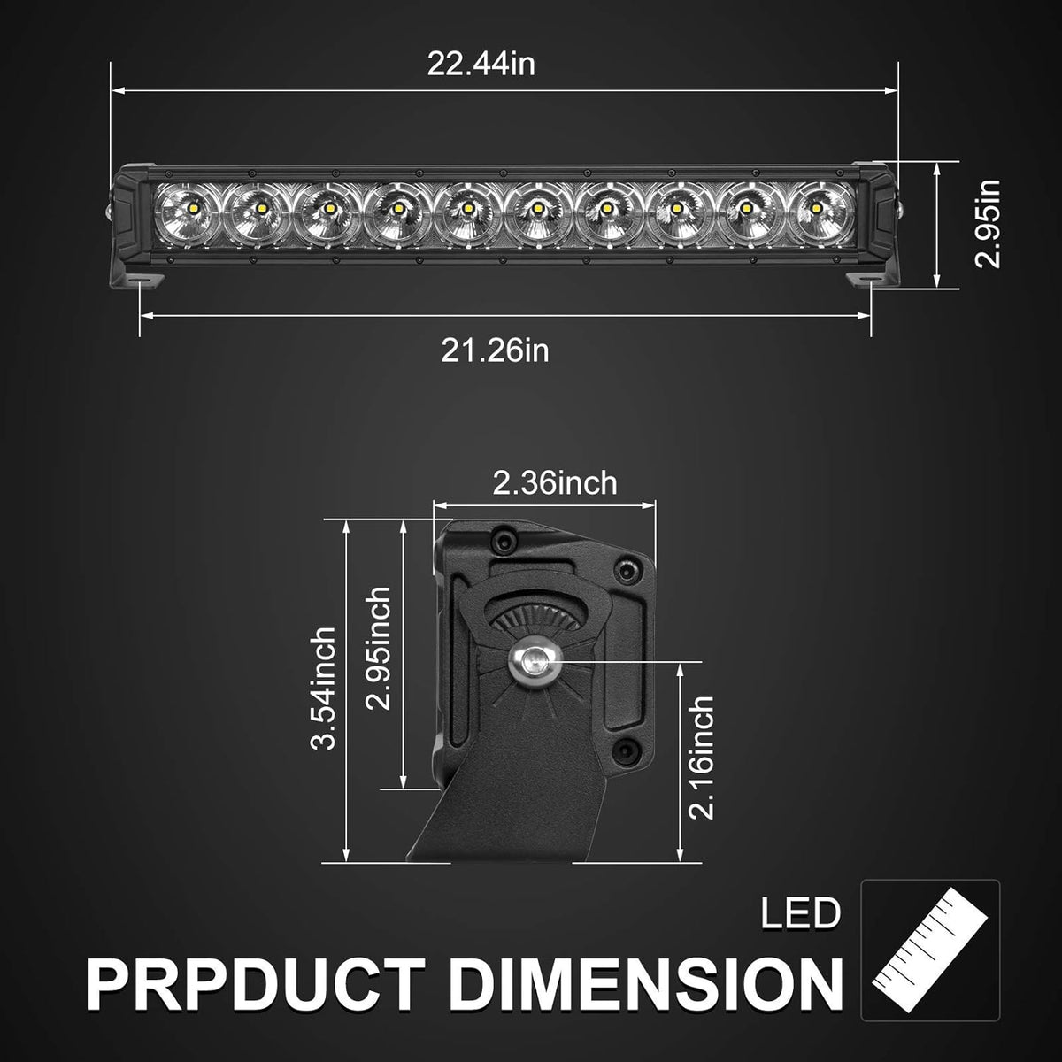 22inch 100W Spot Beam Combo LED Light Bar Pack of 2 N4782
