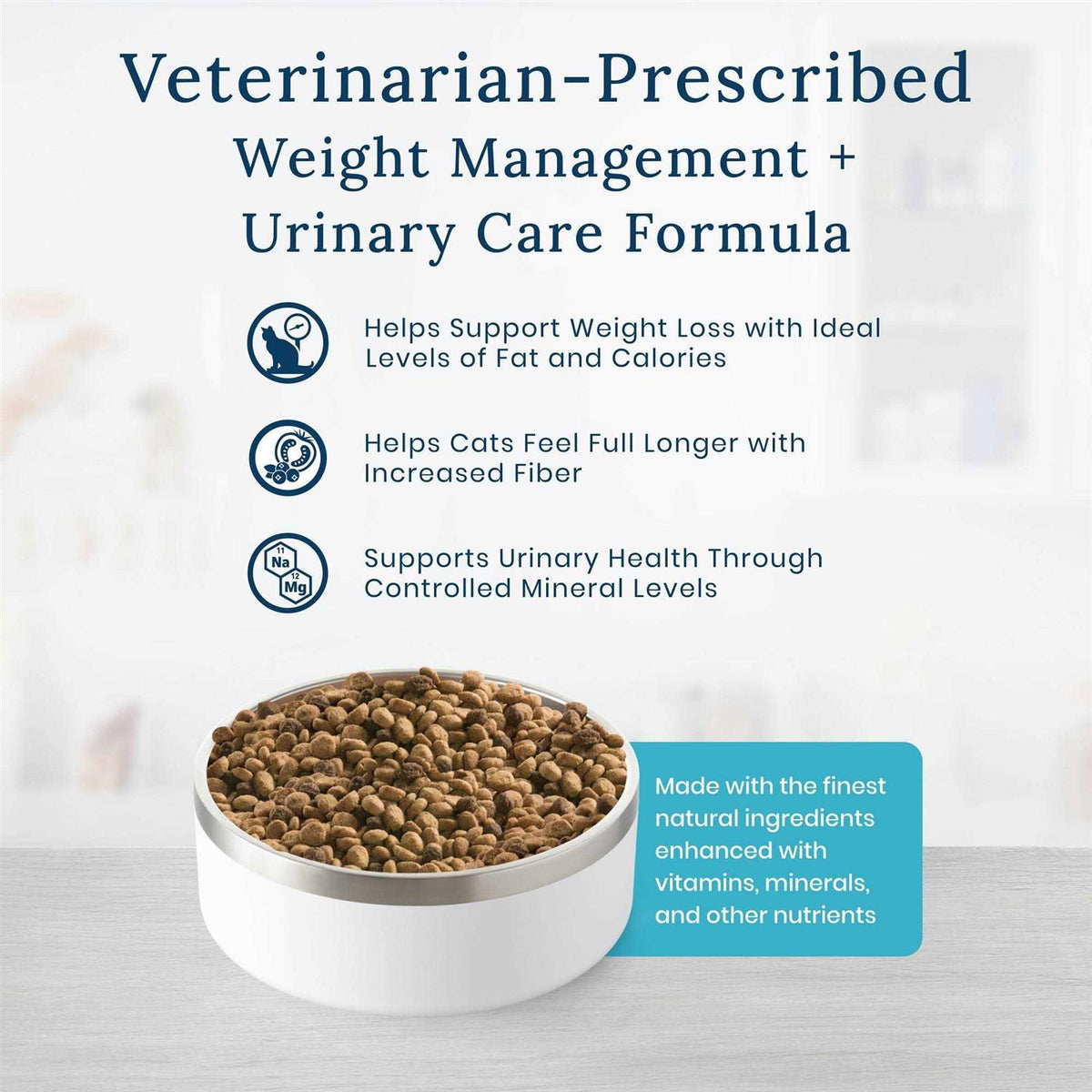 Natural Veterinary Diet Weight Management Urinary Care Dry Cat Food M7801