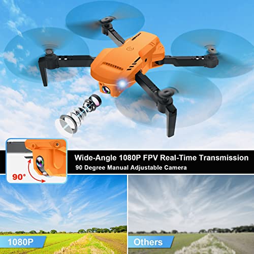 Drone with Camera 1080P HD, FPV Foldable Drone with Carrying Case, 2 Batteries, 90° Adjustable Lens A765