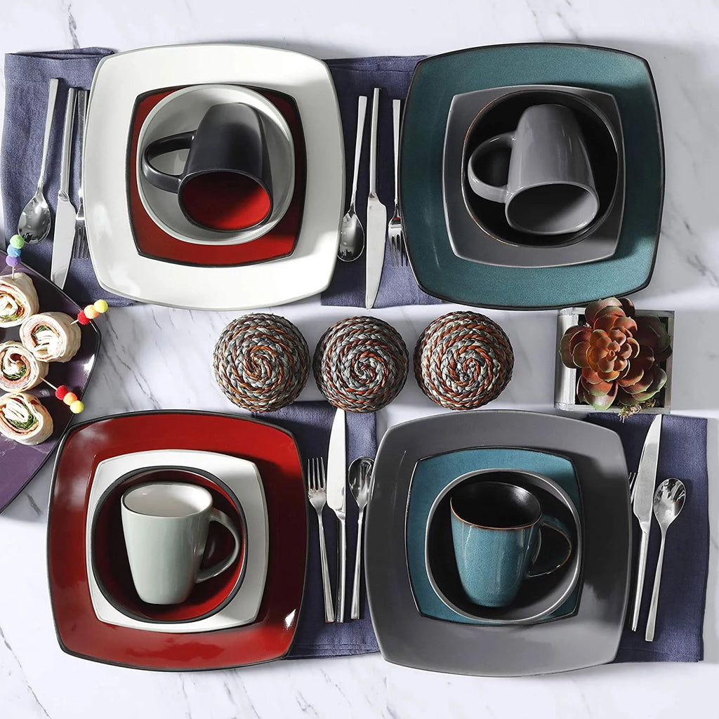 16 Pc Teal Dinnerware Set Y352550