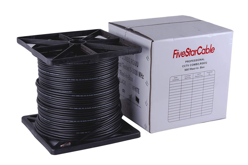 500 ft RG6/U Coaxial CCTV Cable with 18AWG/2 Power M28386