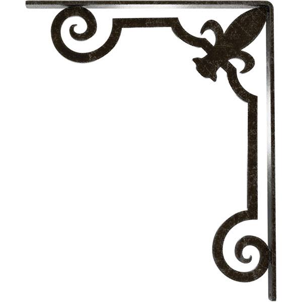Wrought Iron Bracket Antiqued Warm Silver C2178
