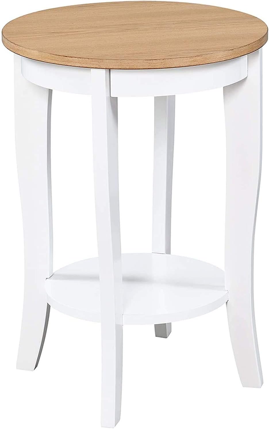 White Faux Marble Round End Table F9073