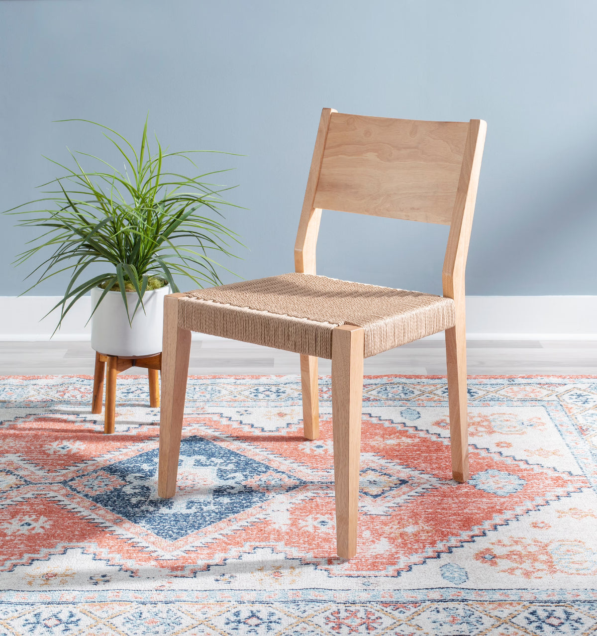 Natural Handwoven Rope Seat Dining Chair, Set of 2 P82534