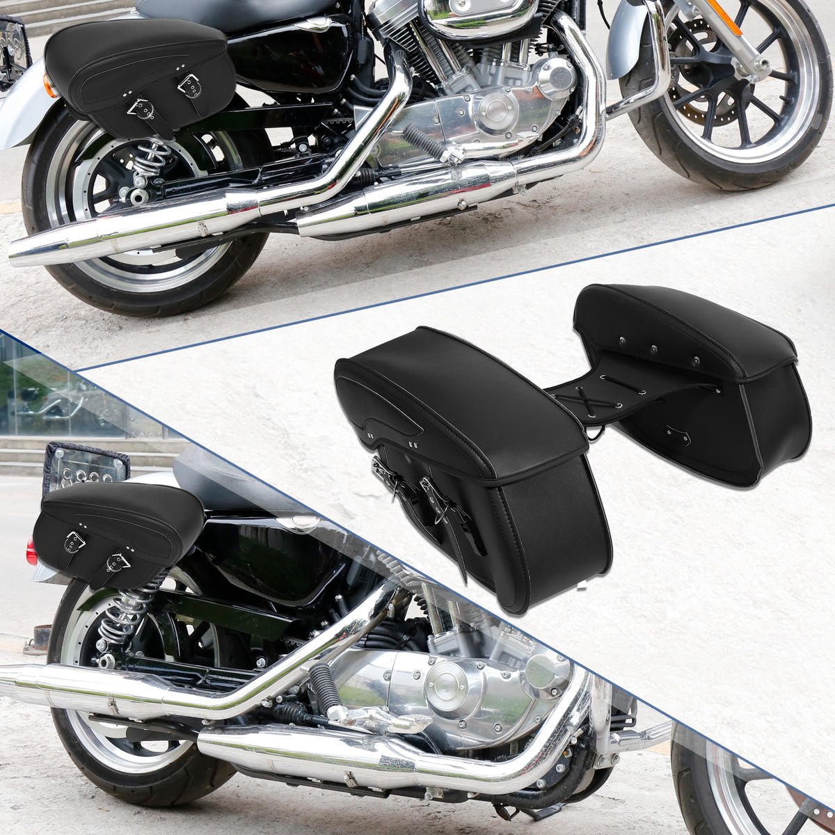 Black Motorbike Saddlebag Tool Bags Q56777