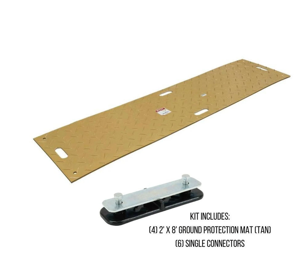 4 Pcs Tan Ground Protection Mats, 2' x 8', Heavy Equipment Mats N11885