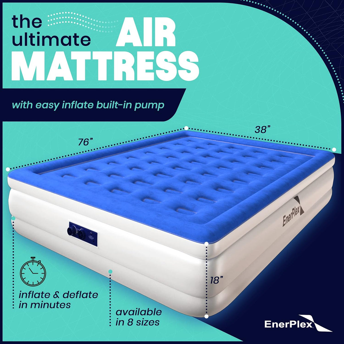 Twin Air Mattress with Built-in Dual Pump J2874