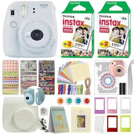 Cobalt Blue Instant Film Camera with 40 Film Bundle H7392