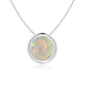 Sterling Silver Opal Solitaire Pendant Necklace H2293
