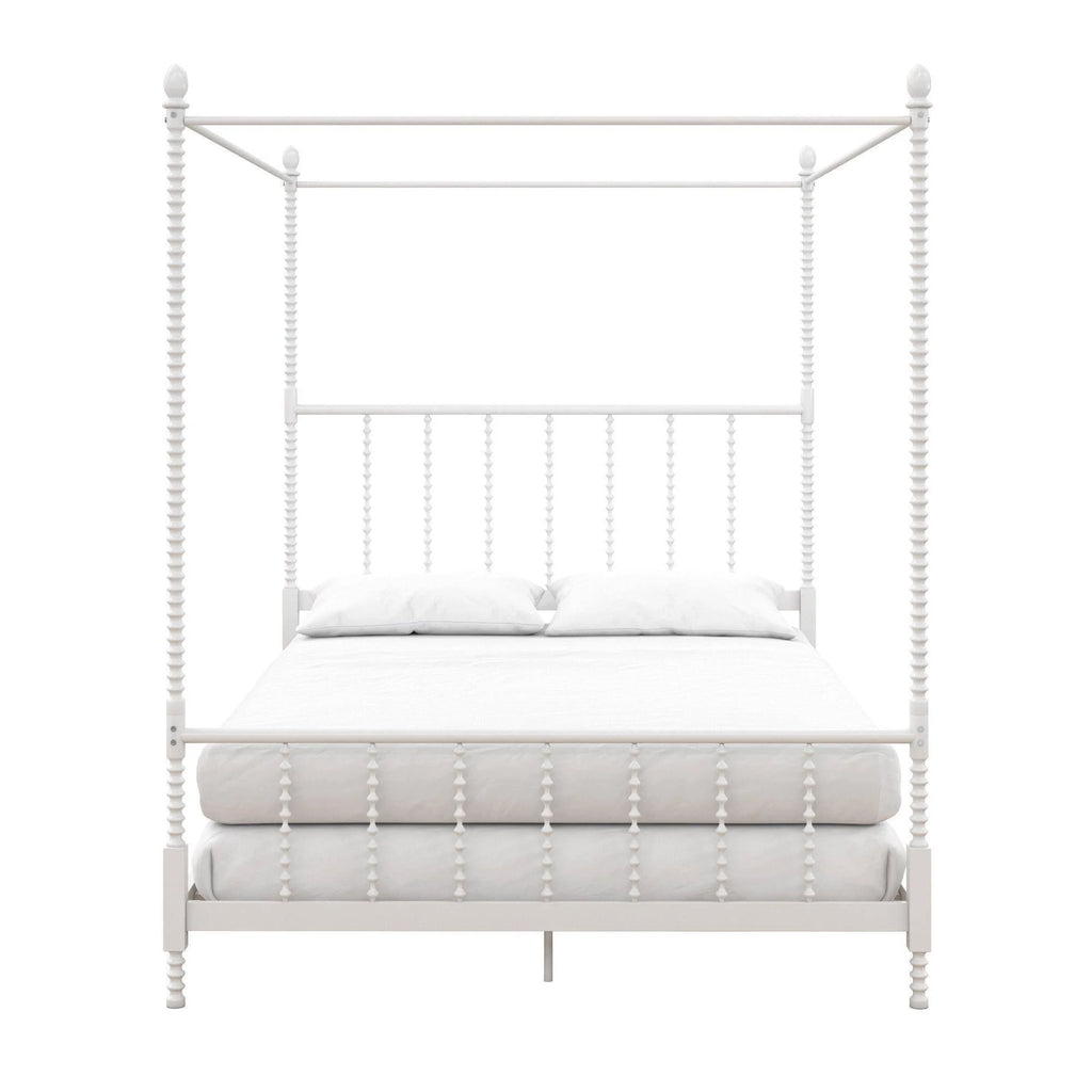 White Metal Canopy Bed K8341