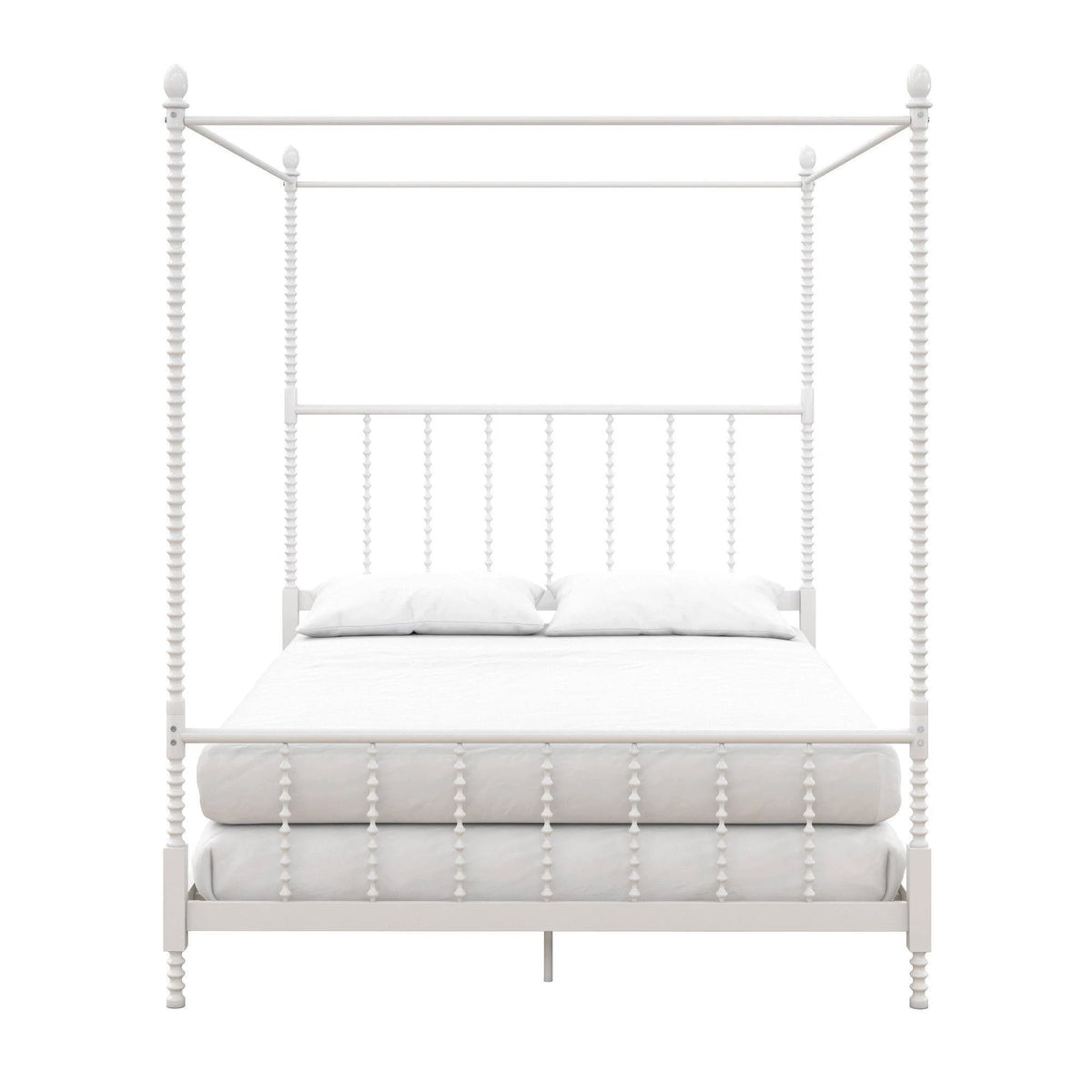 White Metal Canopy Bed K8341
