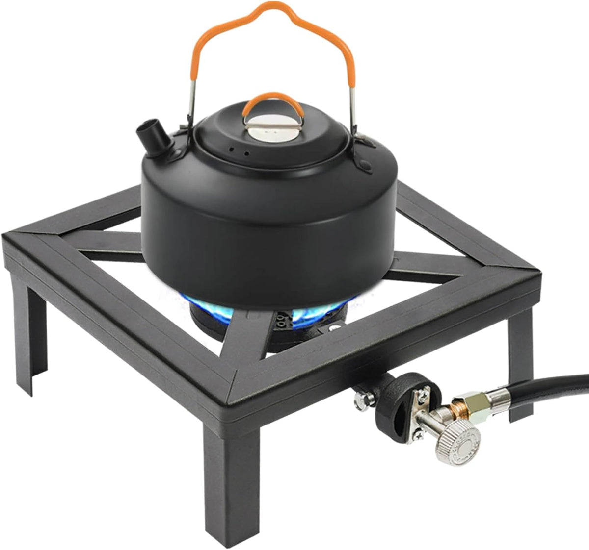 Portable Single Burner Propane Gas Stove with Adjustable Regulator Hose I251357