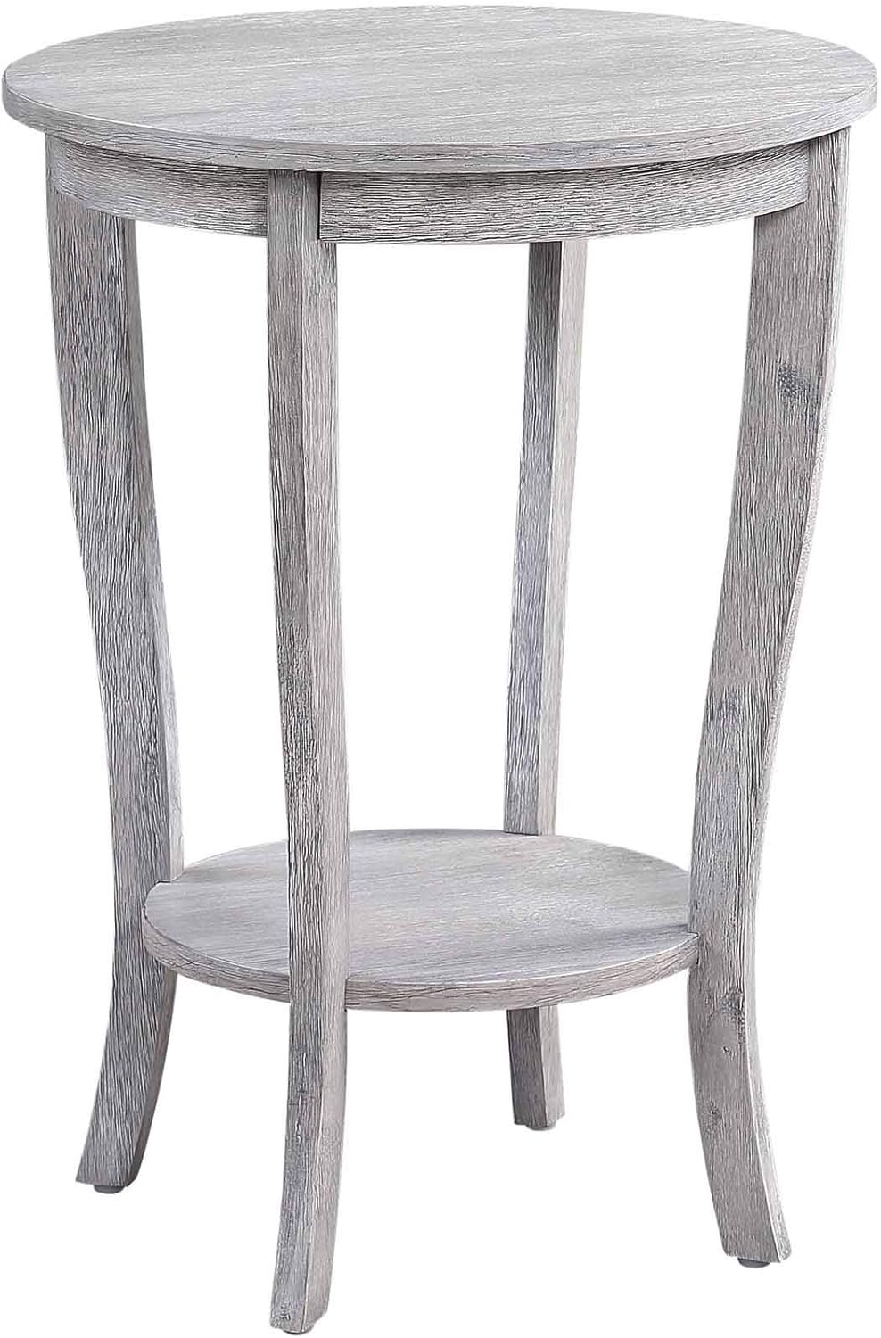 White Faux Marble Round End Table F9073