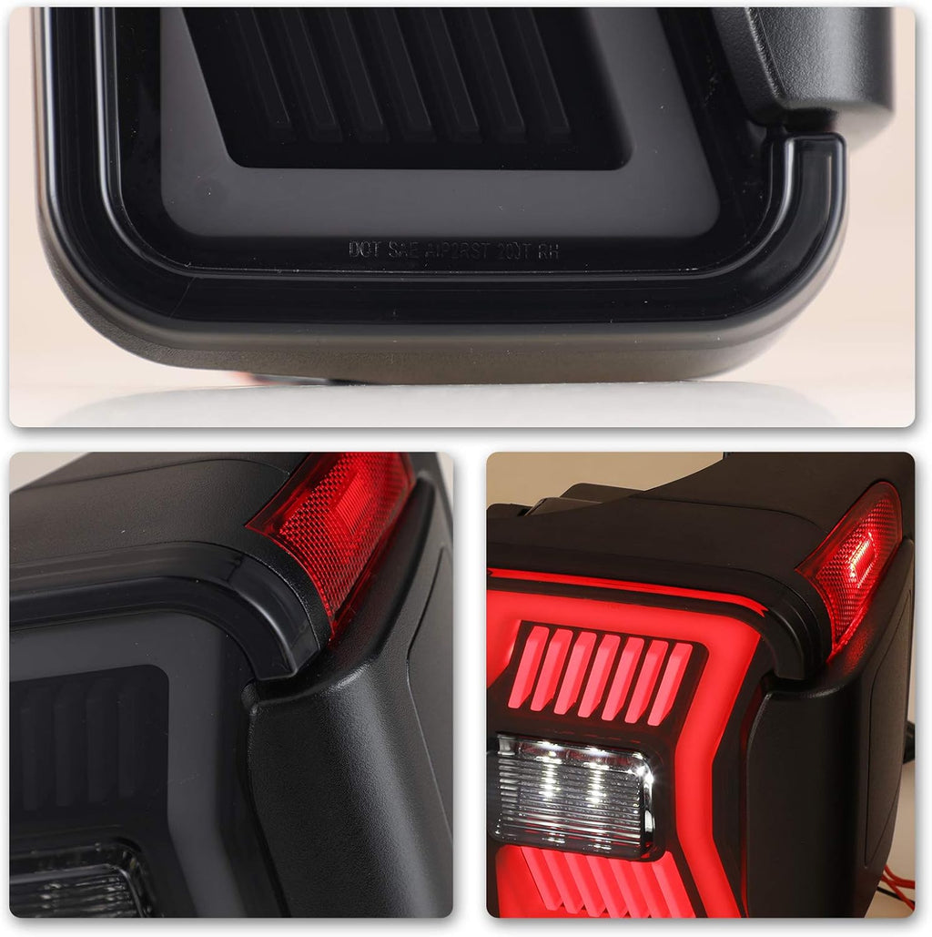 Smoked Lens LED Tail Lights Assembly for Jeep Gladiator Pickup, 1 Pair O738386