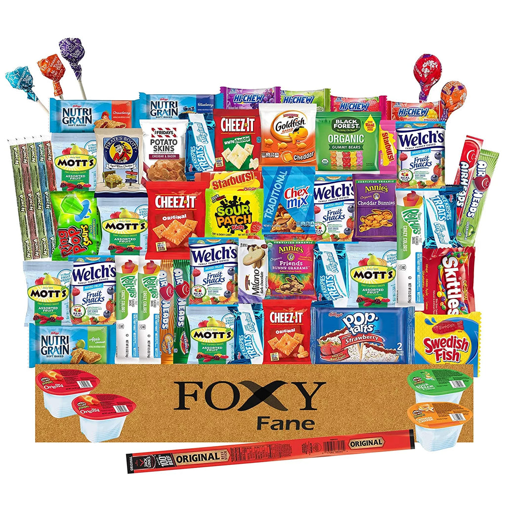 60 count Assorted Snack Box with Chips, Cookies, Candy, Crackers Q795