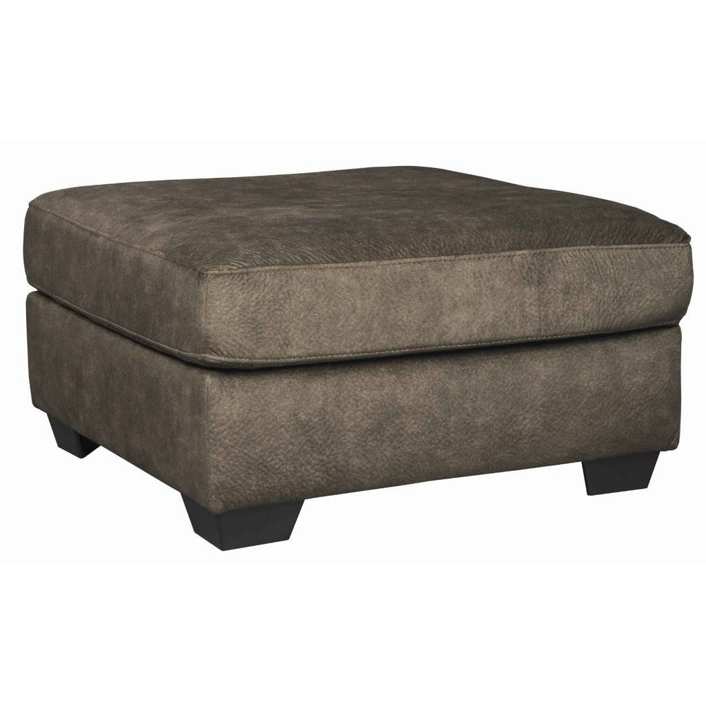 Brown and Black Wooden Ottoman with Block Legs T14236