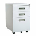 White 3-Drawer Mobile Vertical Filing Cabinet N86193