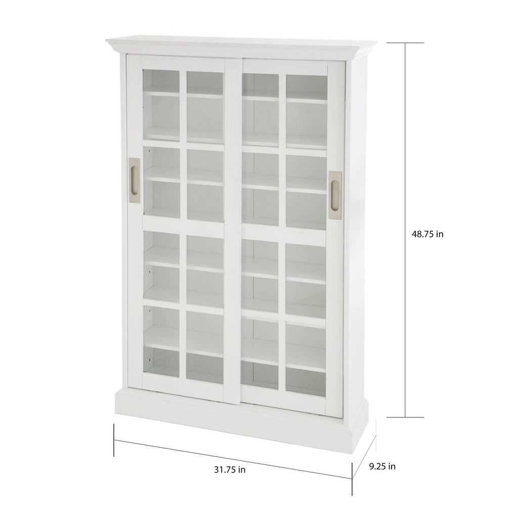 White Sliding Door Media Cabinet Z40384