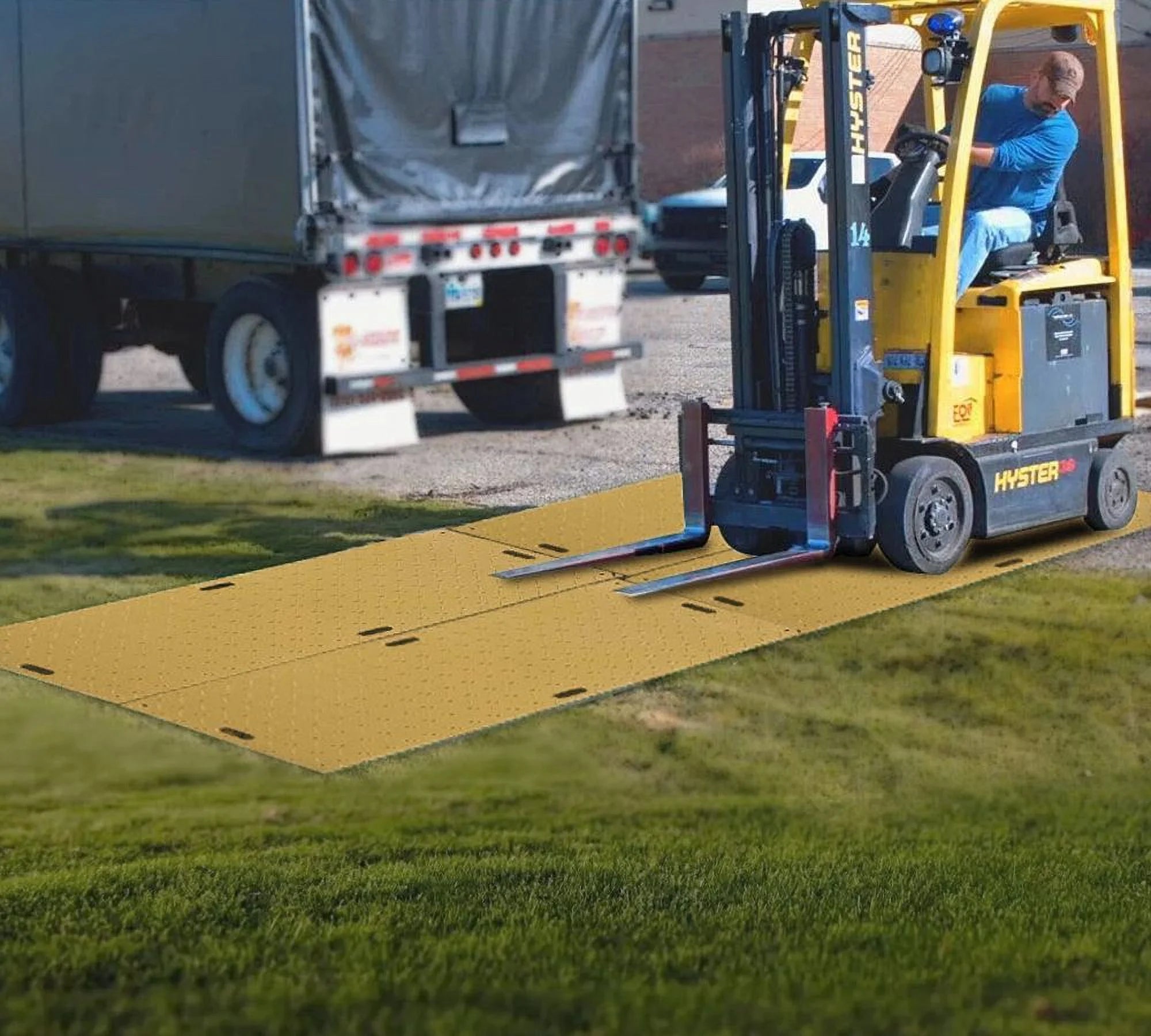 4 Pcs Tan Ground Protection Mats, 2' x 8', Heavy Equipment Mats N11885
