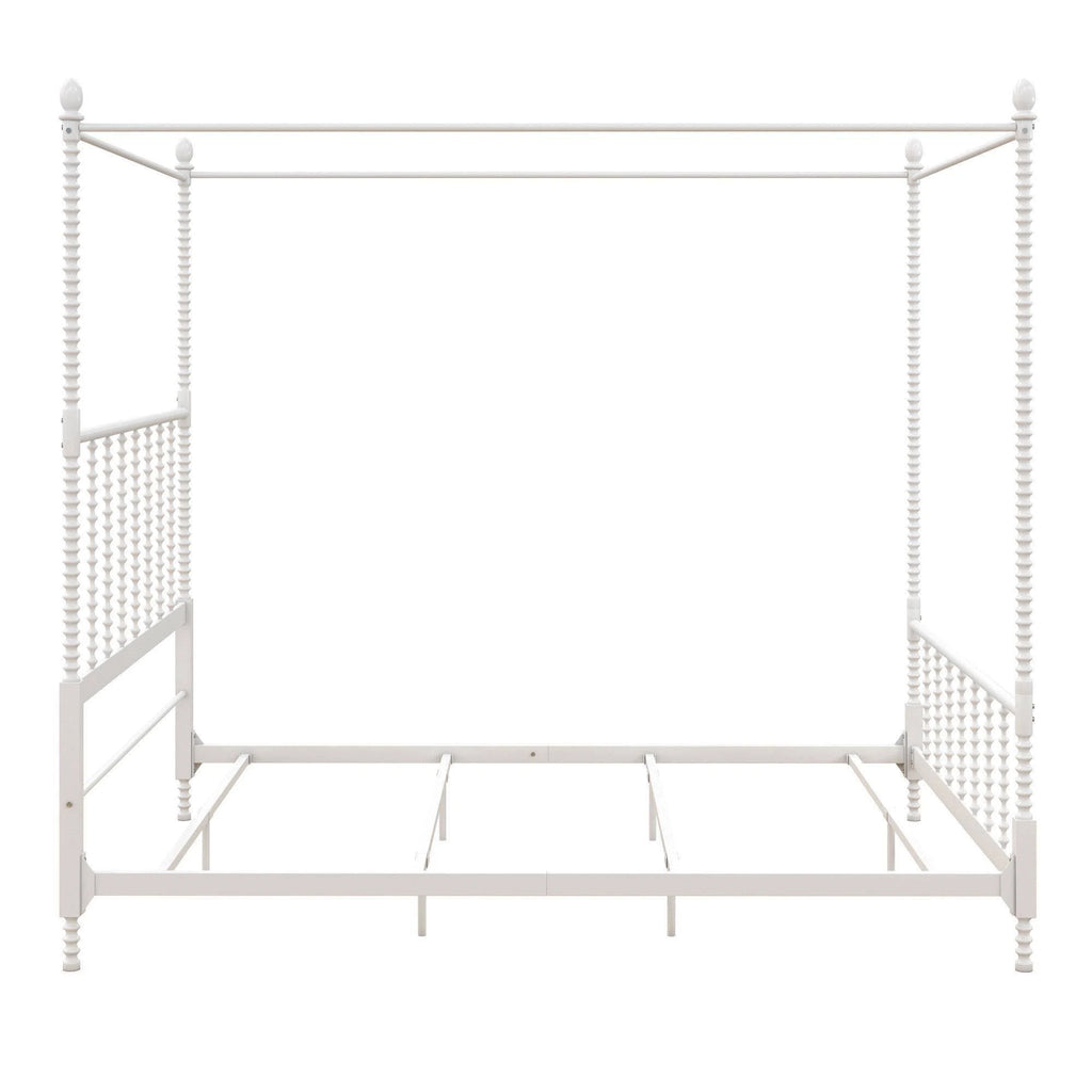 White Metal Canopy Bed K8341