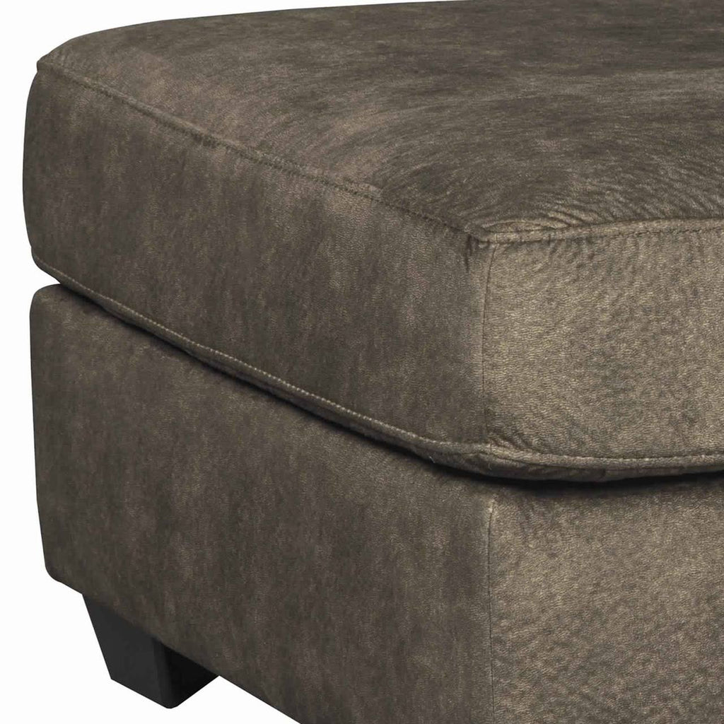 Brown and Black Wooden Ottoman with Block Legs T14236