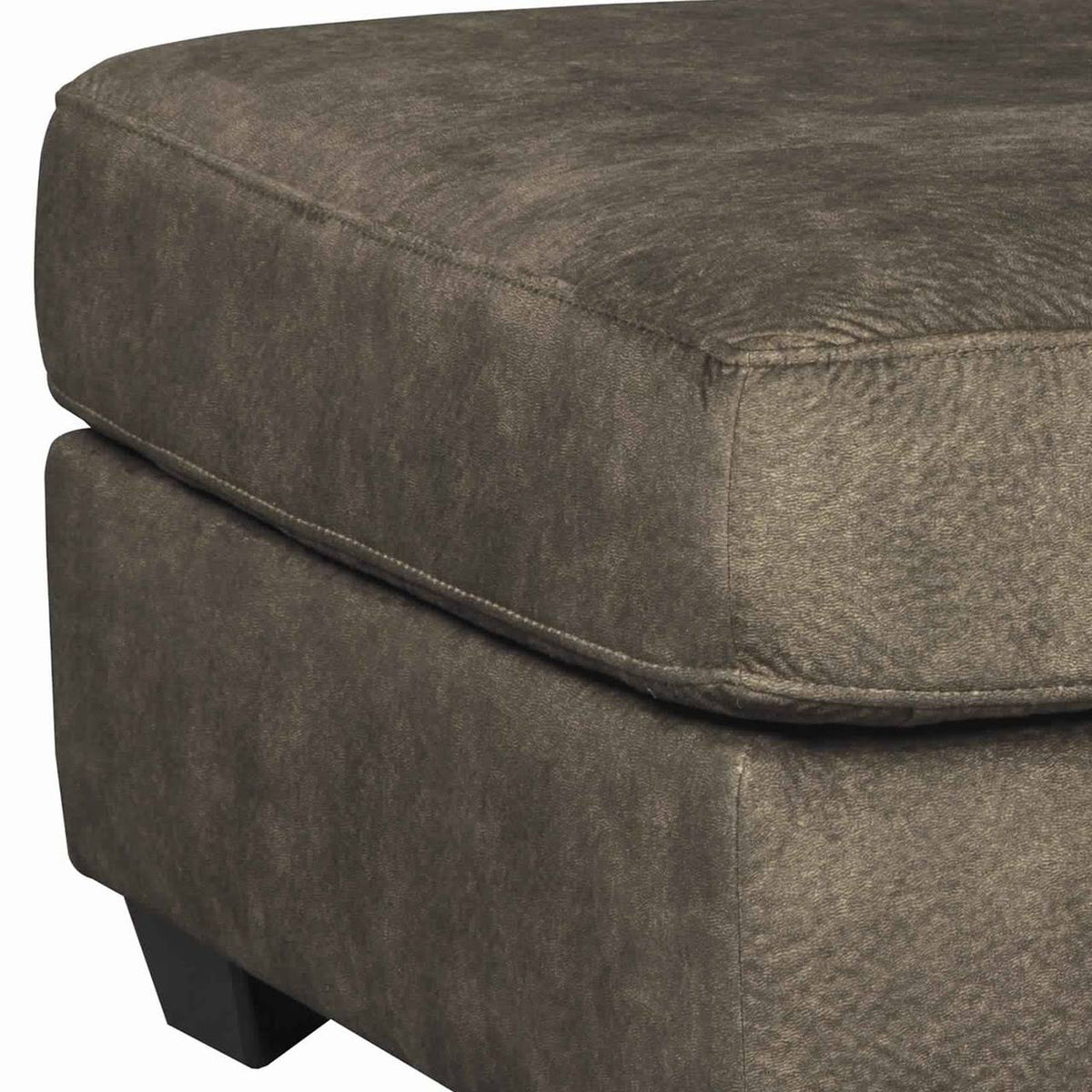 Brown and Black Wooden Ottoman with Block Legs T14236