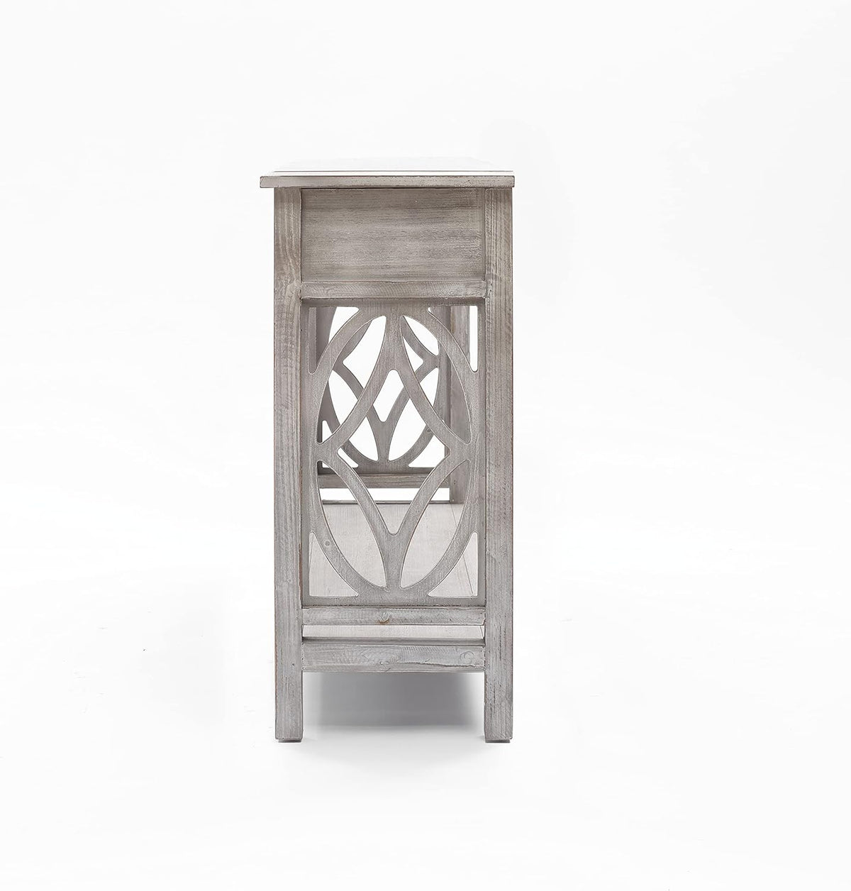 Whitewashed Wood Console Table with Drawers L82423
