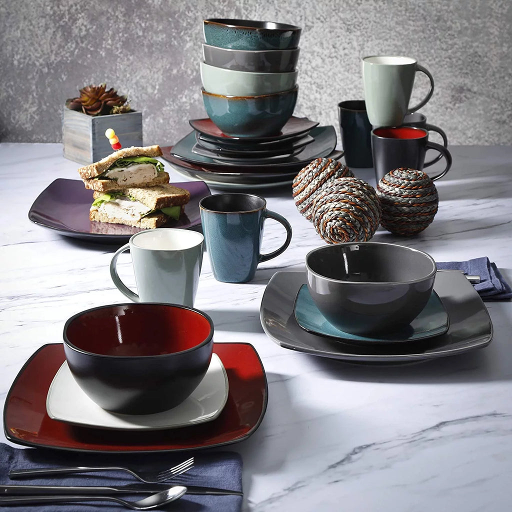 16 Pc Teal Dinnerware Set Y352550