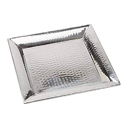 Square Stainless Steel Hammered Serving Tray I4119