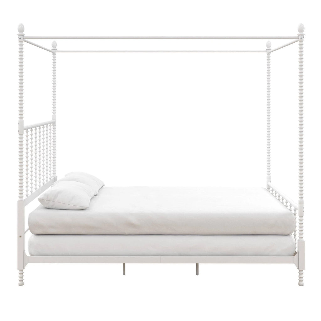 White Metal Canopy Bed K8341