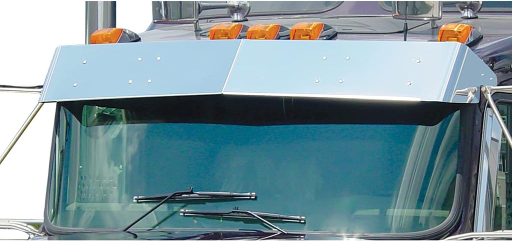 Stainless Steel 13” Blind Mount Drop Visor for Kenworth W900L Style Cab F4689