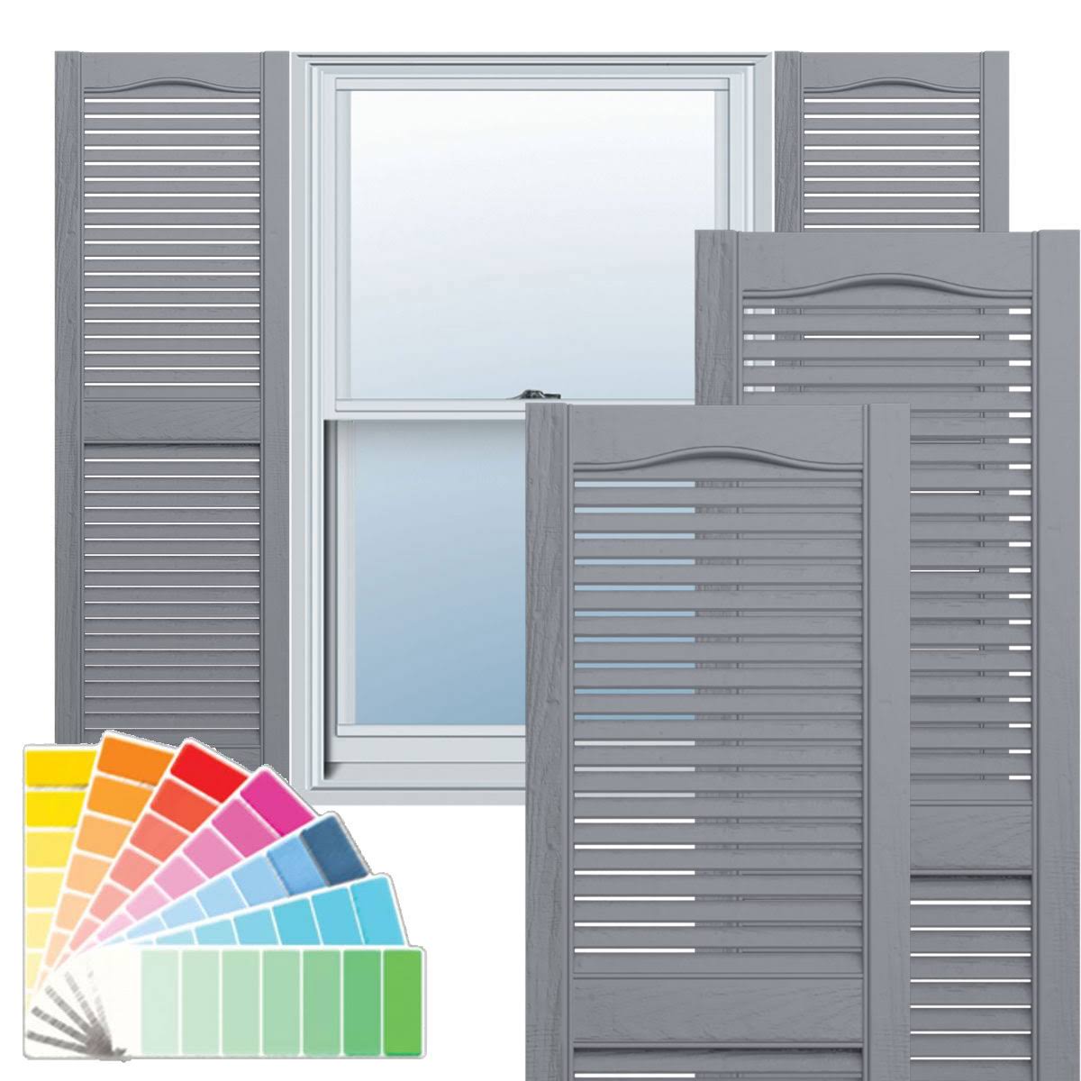 18x22W x 48x22H Vinyl Louver Shutters with Shutter-Loks O319042
