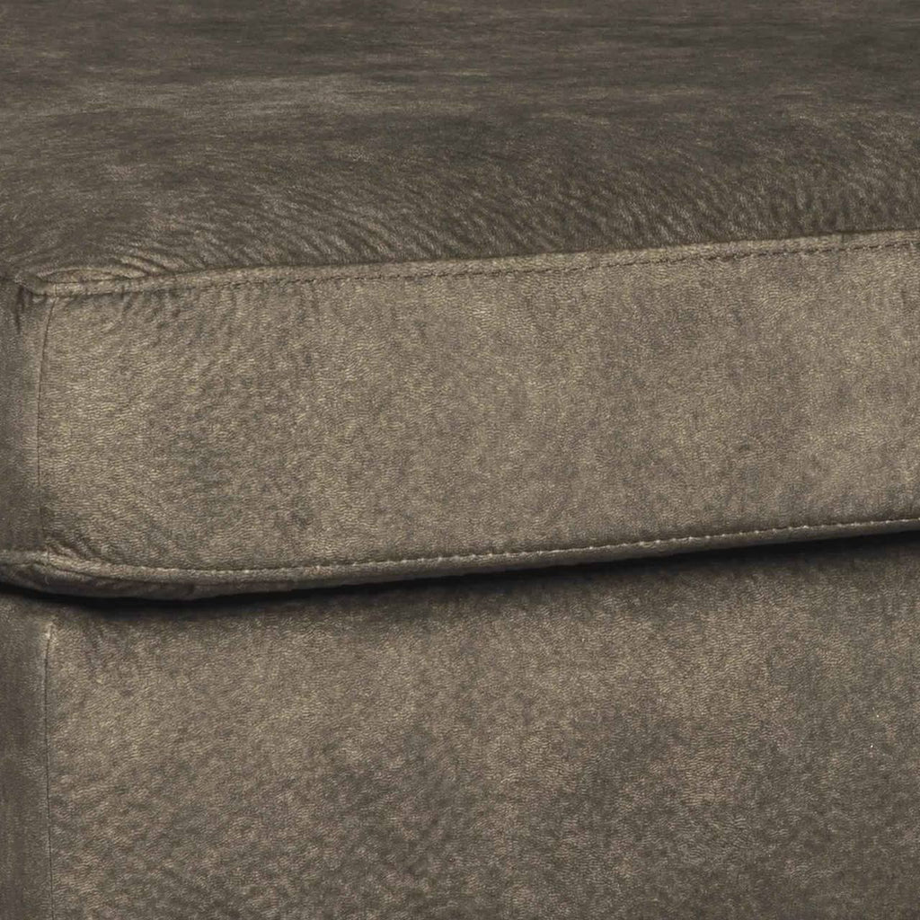 Brown and Black Wooden Ottoman with Block Legs T14236