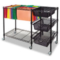 Black Mobile File Cart with 3 Drawers R56029