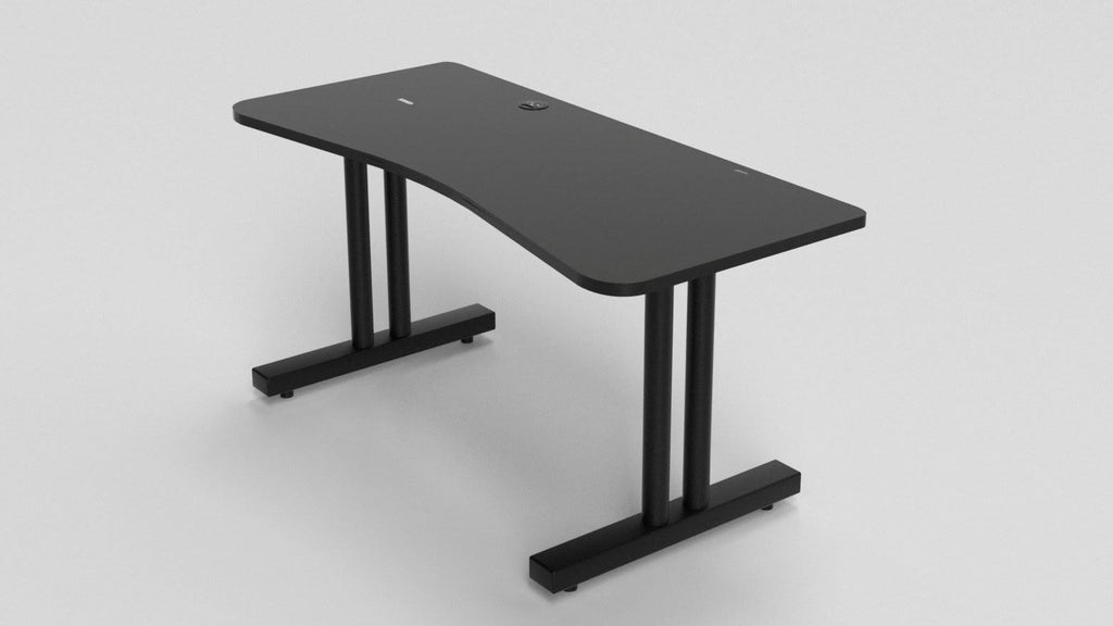 Black Gaming Desk with Infinity Mousepad and Built-in Cellphone Charger R501