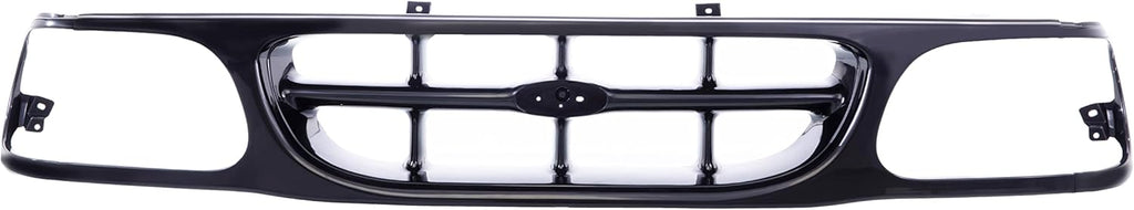 Front Black Shell Grille Assembly Grill And Insert With Emblem Provision For Ford Explorer 1995-2001 T608065