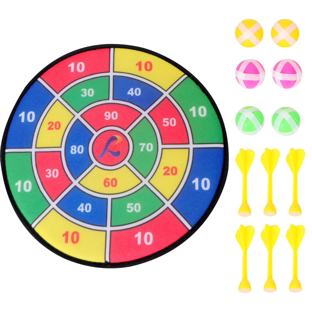 Safety Dart Board Toys Sticky Ball Shooting Toy Party Game Supplies (30cm, 6pcs Sticky Ball and 6pcs Darts) R413
