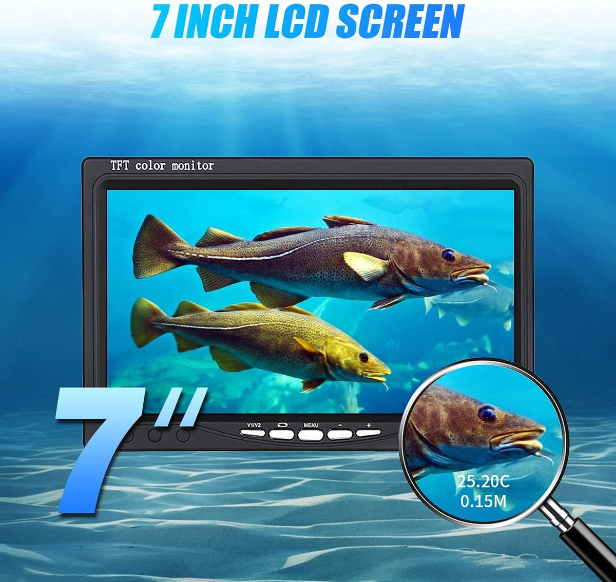 7 inch LCD Monitor 1000TVL Fishing Camera with 15M Cable L3245