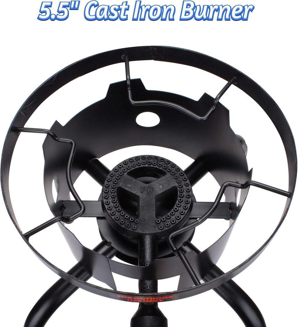 Single Burner Propane Stove with Adjustable Regulator & Hose B791566