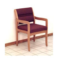 Medium Oak Vinyl Cream Guest Chair with Arms R716