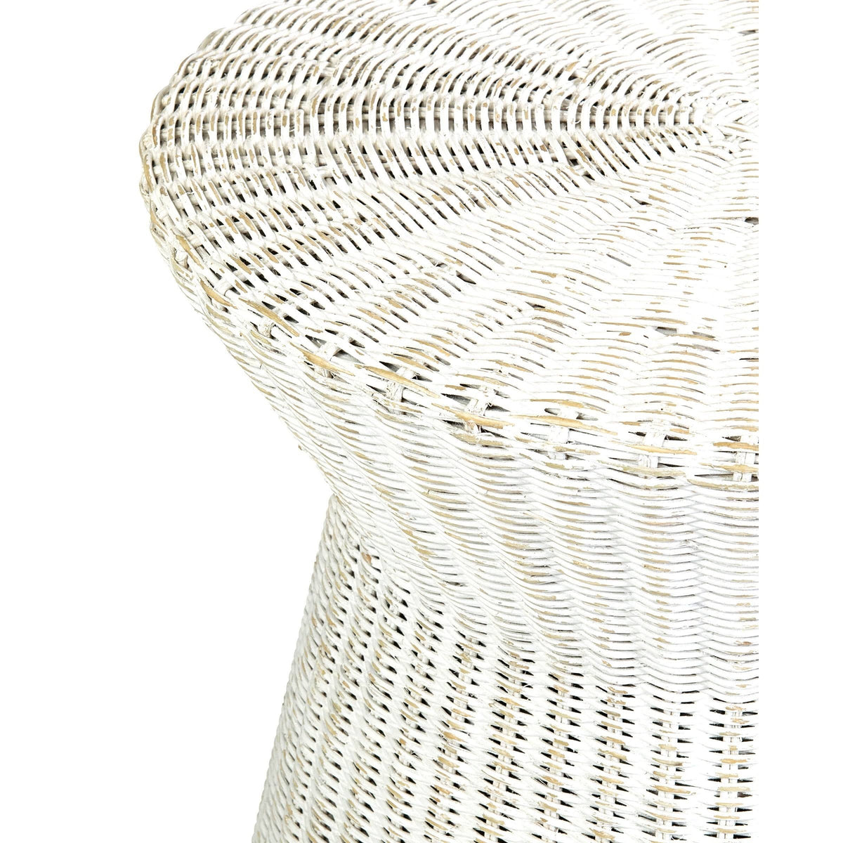 White Rattan Accent Table N9809