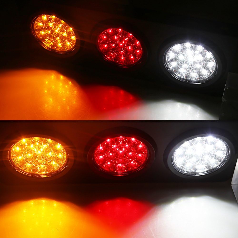 LED Truck Trailer Tail Lights with Iron Bracket Base, 48-LED, 2 PCS X583