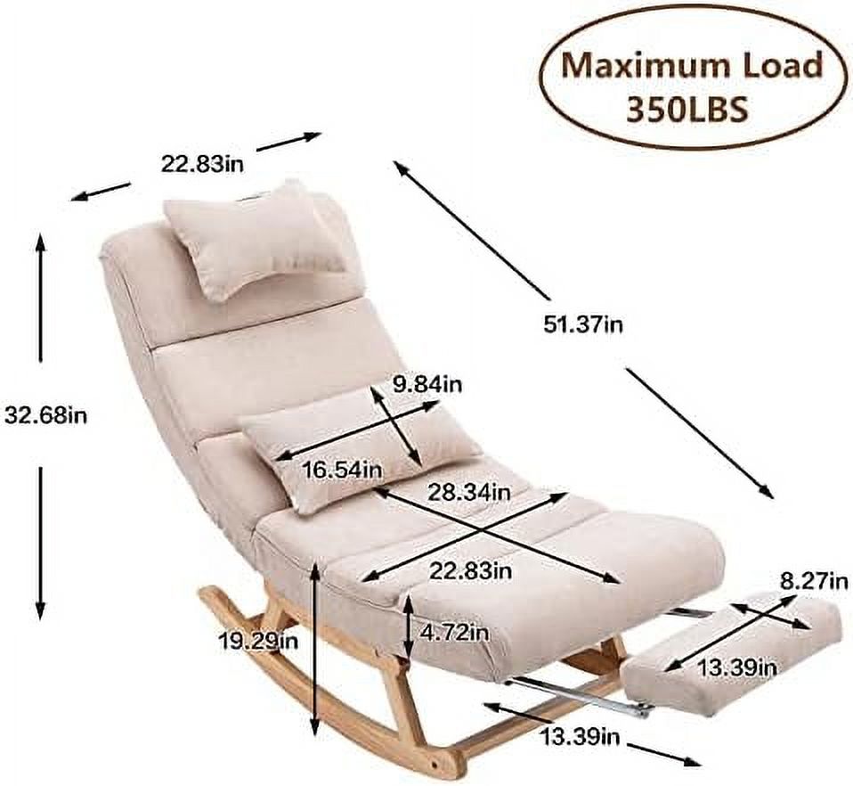 PU Leather Upholstered Rocking Recliner Chair with Pillows & Foot E7474