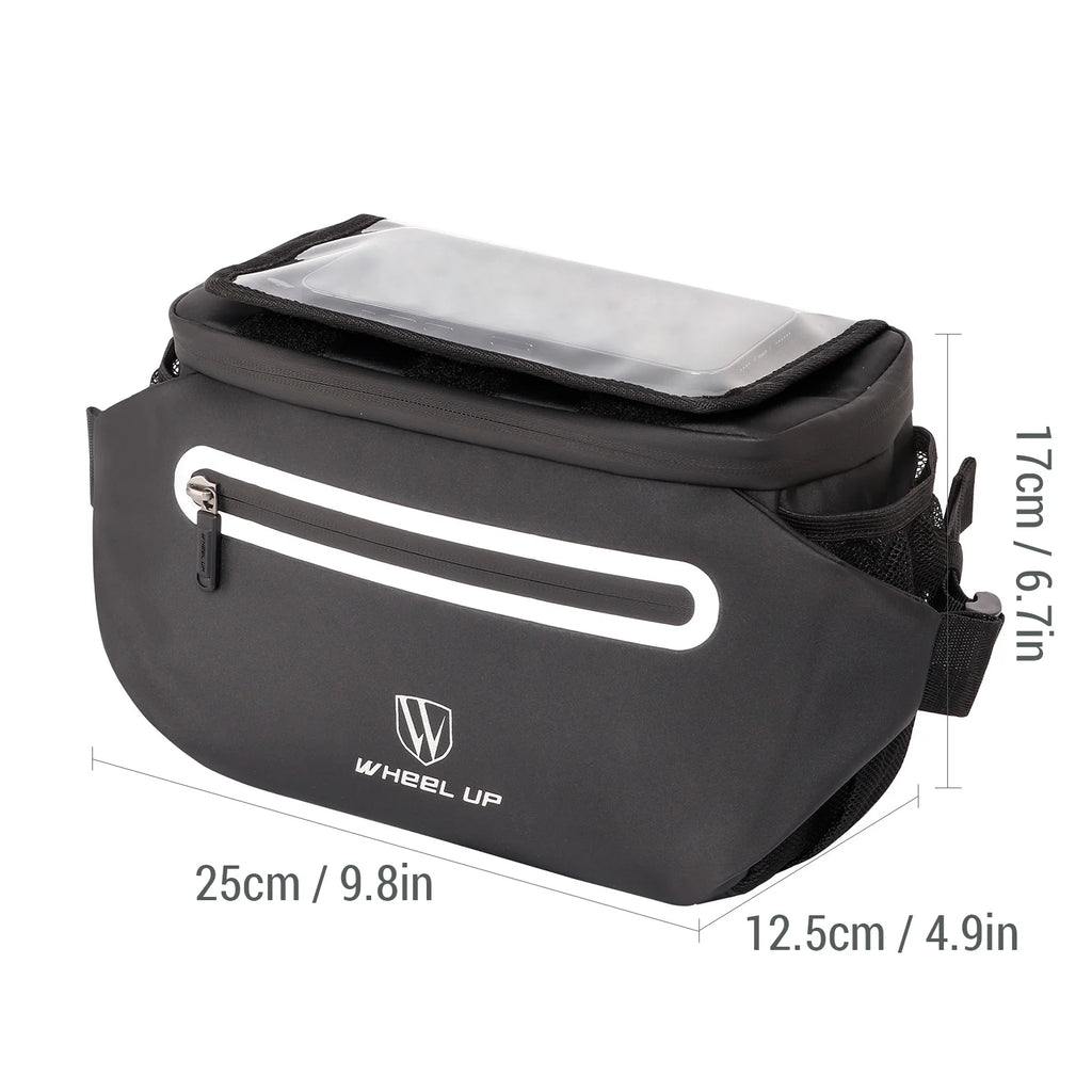Handlebar Storage Pouch with Touchscreen Phone Holder Z500