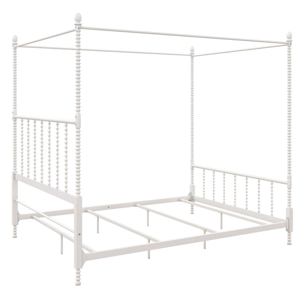 White Metal Canopy Bed K8341