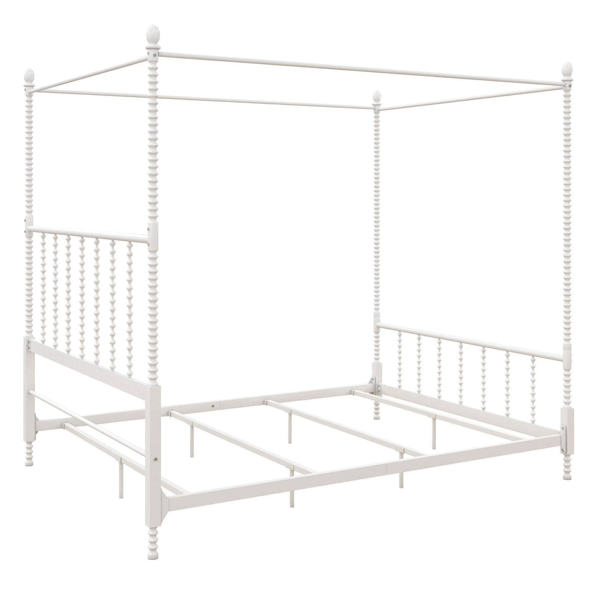 White Metal Canopy Bed K8341