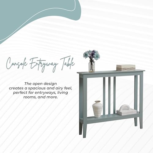 Teal Narrow Console Table with Storage L26303