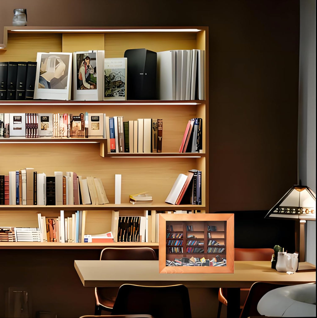 Miniature Book Library with 200PCS Mini Bookshelf E236402