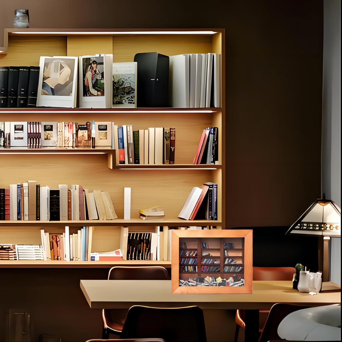 Miniature Book Library with 200PCS Mini Bookshelf E236402