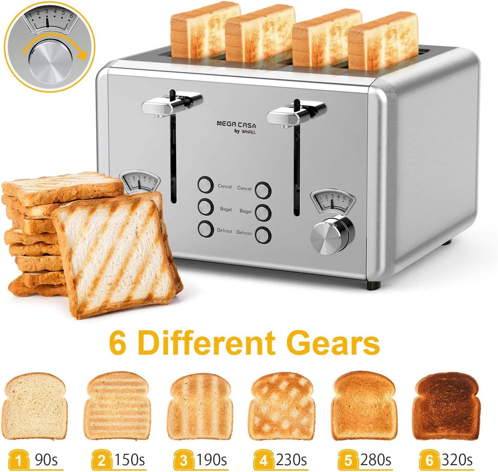 4 Slice Toaster with Bagel Defrost Cancel Function C5305